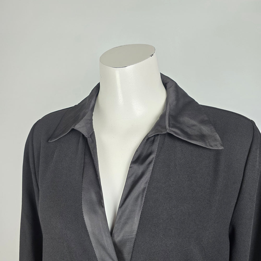 Ricki's Black Satin Trimmed Jumpsuit Size 12
