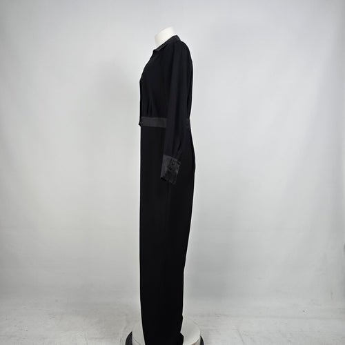 Ricki's Black Satin Trimmed Jumpsuit Size 12