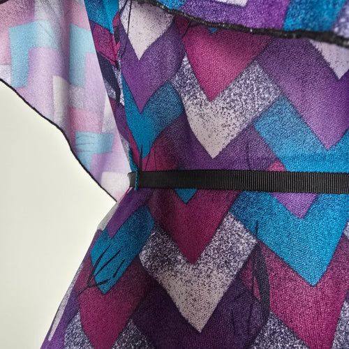 Vintage Blue & Purple Geometric Knee Length Dress Size M