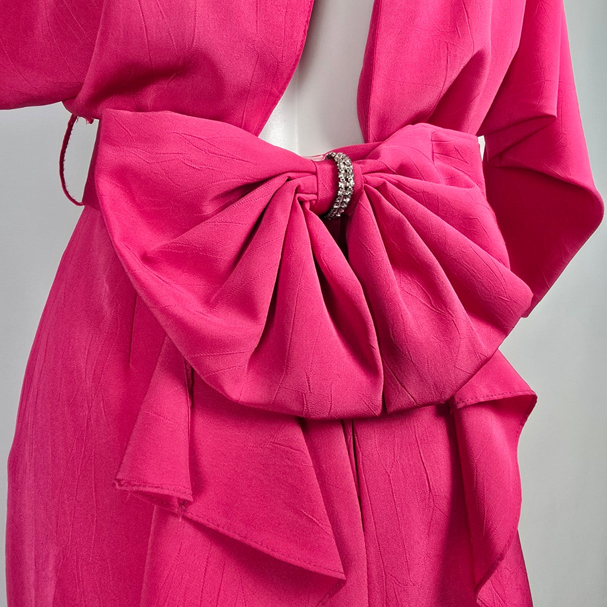 Vintage Joseph Ribkoff Pink Belted Bow Detail Dress Size 7