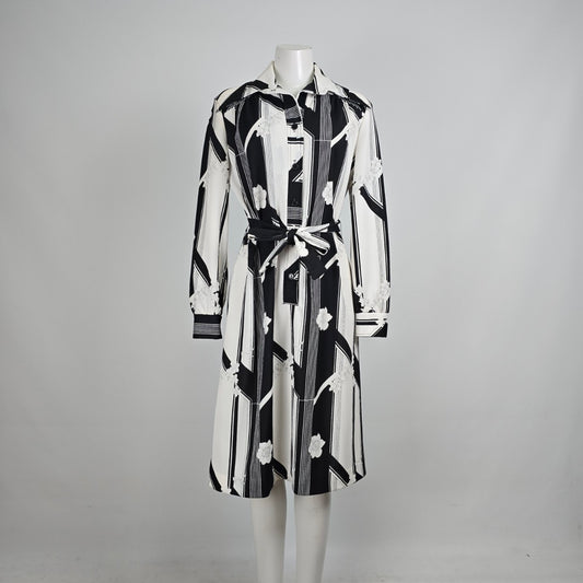 Vintage Cami Originals by Leboff Black & White Floral Shirt Dress Size 17/18