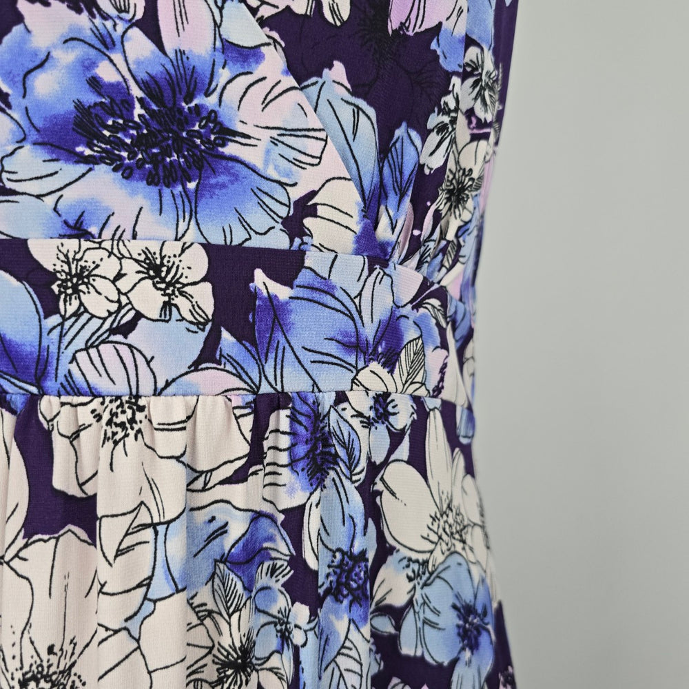 Cold Water Creek Blue Floral Maxi Dress Size 12