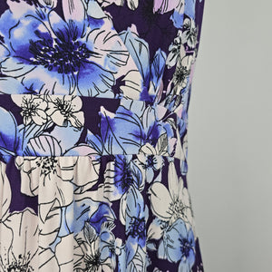 Cold Water Creek Blue Floral Maxi Dress Size 12