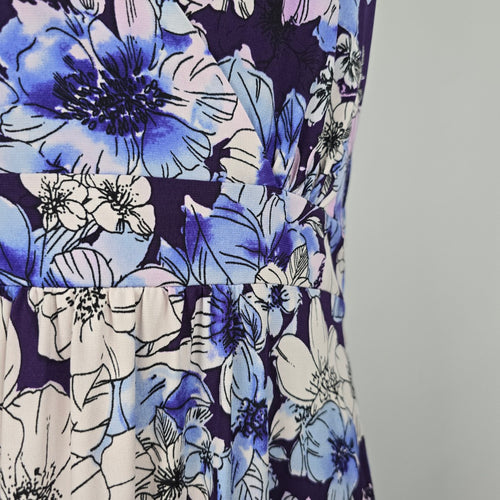 Cold Water Creek Blue Floral Maxi Dress Size 12