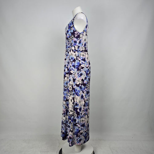 Cold Water Creek Blue Floral Maxi Dress Size 12