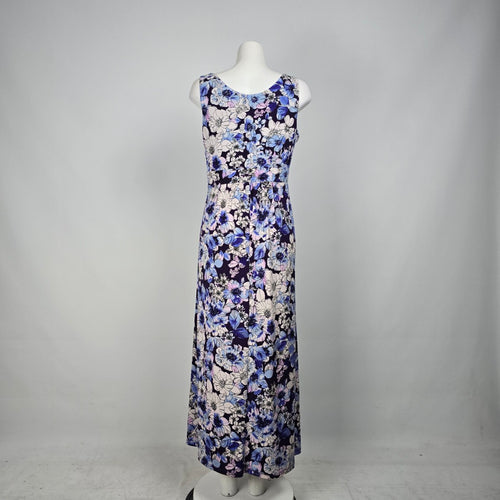 Cold Water Creek Blue Floral Maxi Dress Size 12