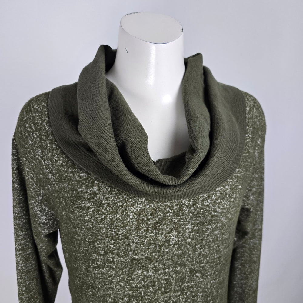 Cabi Solice Olive Green Cowl Neck Sweater Dress Size S