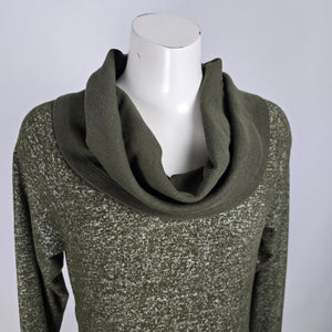 Cabi Solice Olive Green Cowl Neck Sweater Dress Size S