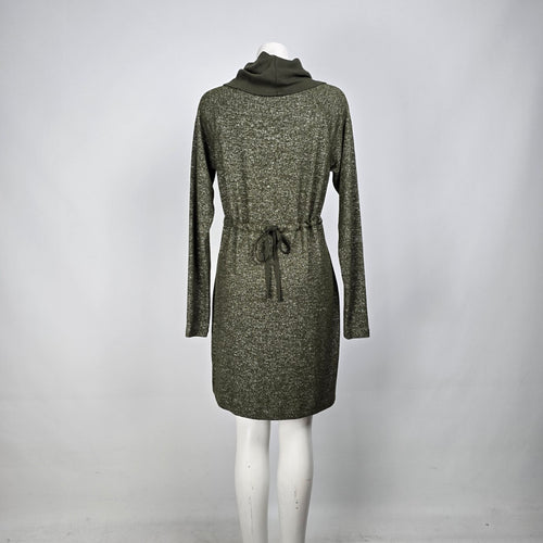 Cabi Solice Olive Green Cowl Neck Sweater Dress Size S