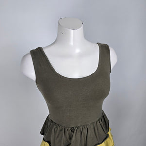Matilda Jane Serendipity Grey & Yellow Ruffle Sleeveless Dress Size S