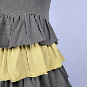 Matilda Jane Serendipity Grey & Yellow Ruffle Sleeveless Dress Size S