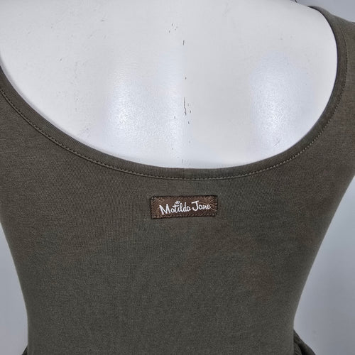Matilda Jane Serendipity Grey & Yellow Ruffle Sleeveless Dress Size S