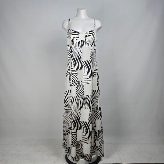 Simaon Chang Black Animal Print Maxi Dress Size 12