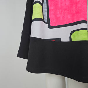 Art by Dolcezza Vibrant Colorful Abstract Print Midi Dress Size M