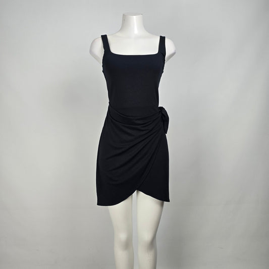 Wilfred Saturn Black Drapey Mini Wrap Dess Size M
