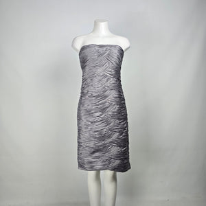 YoYo Silver Silky Ruched Mini Party Dress Size 12