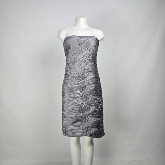 YoYo Silver Silky Ruched Mini Party Dress Size 12