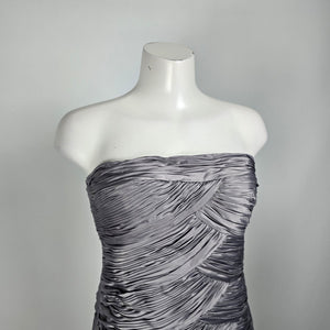 YoYo Silver Silky Ruched Mini Party Dress Size 12