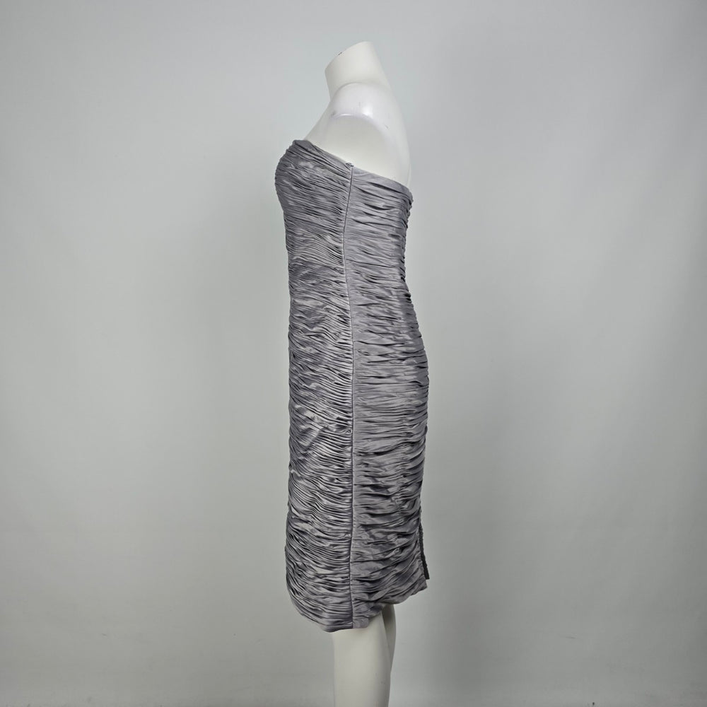 YoYo Silver Silky Ruched Mini Party Dress Size 12