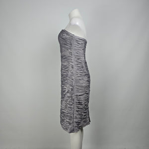 YoYo Silver Silky Ruched Mini Party Dress Size 12