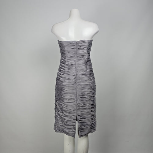 YoYo Silver Silky Ruched Mini Party Dress Size 12