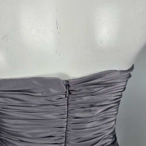 YoYo Silver Silky Ruched Mini Party Dress Size 12