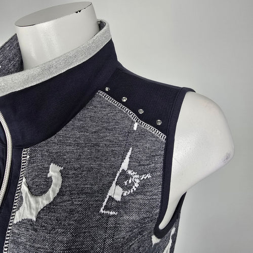 Art by Dolcezza Blue Nautical Zip Us Vest Size S