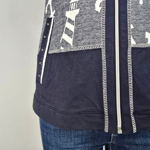 Art by Dolcezza Blue Nautical Zip Us Vest Size S