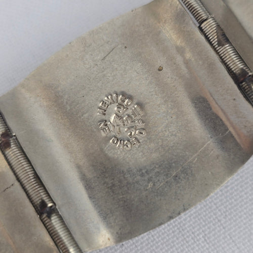Vintage Taxco 925 Onyx Carved Silver Link Bracelet