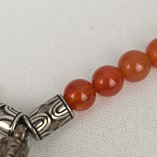 Vintage Carnelian & Turquoise Natural Stone Beaded Pendant Necklace