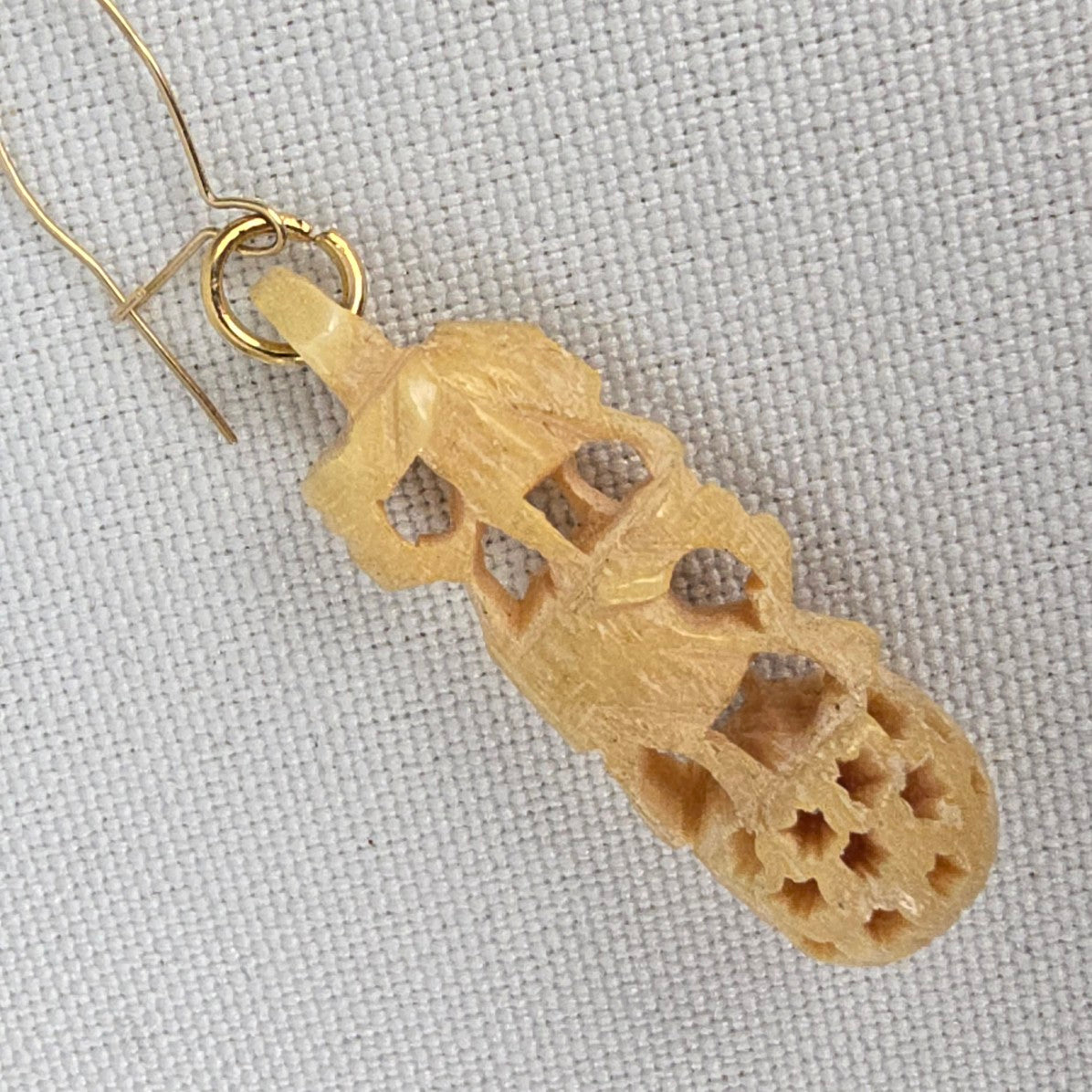 Vintage Carved Elephant Earrings