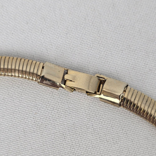 Vintage Gold & Cream Enamel Collar Necklace