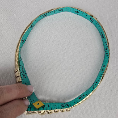 Vintage Gold & Cream Enamel Collar Necklace