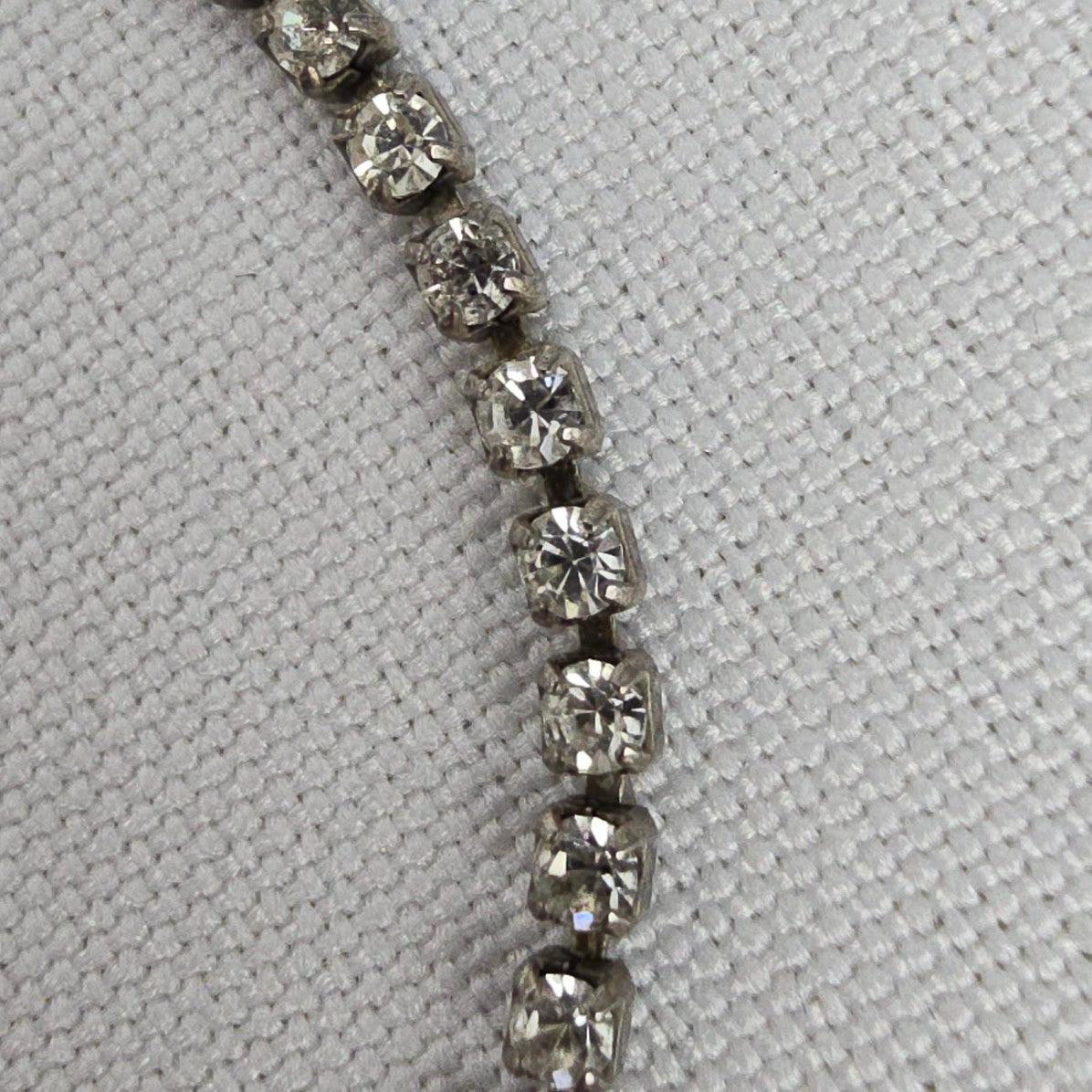 Vintage Silver Crystal Collar Necklace