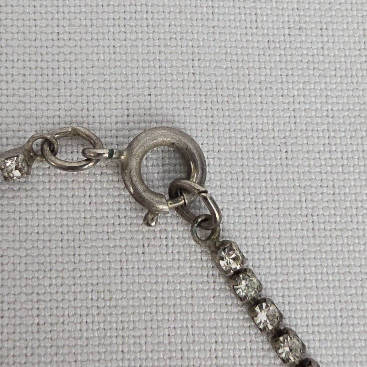 Vintage Silver Crystal Collar Necklace