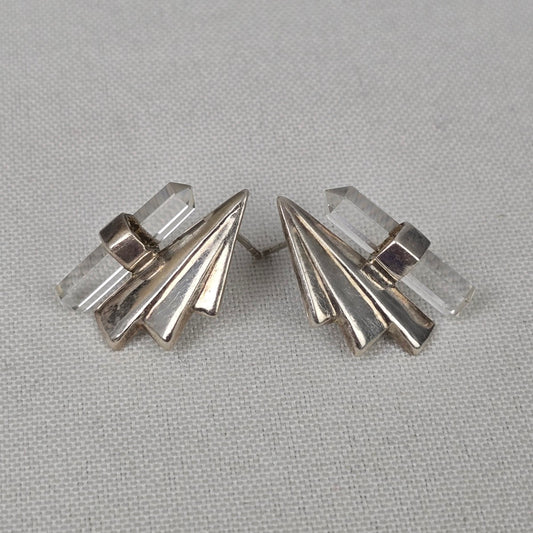 Silver & Quartz Stud Earrings