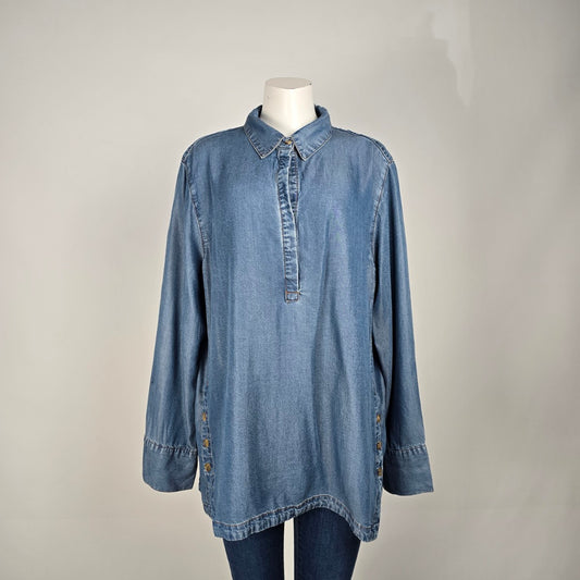 GG Jeans Button Up Collared Chambray Shirt Size XL