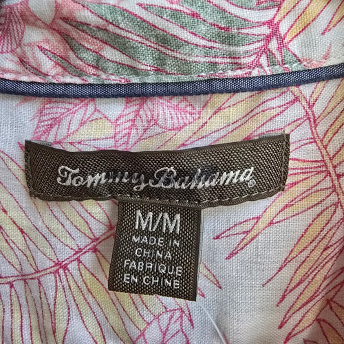 Tommy Bahama Pink Floral Button Up Blouse size M