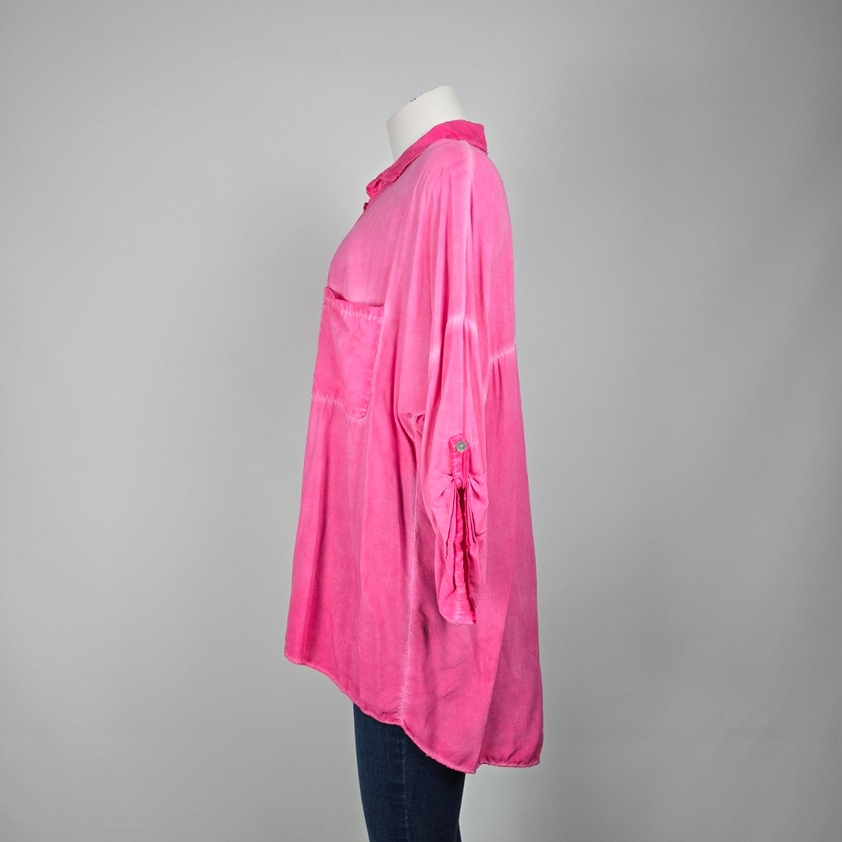 Meo Meli Pink Cotton Button Up Blouse Top Size XL