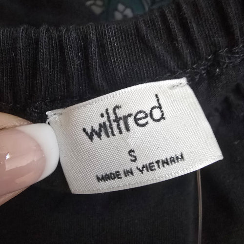 Wilfred Black Cotton Cropped Top Size S