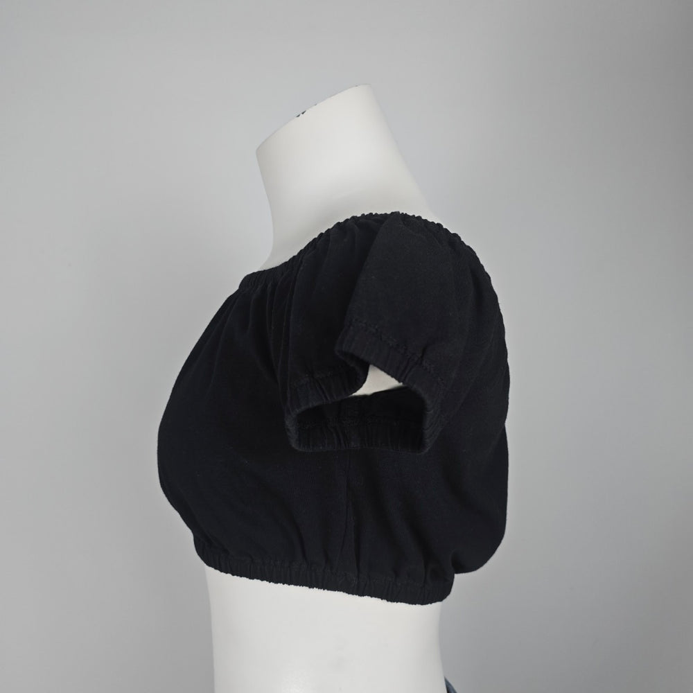 Wilfred Black Cotton Cropped Top Size S