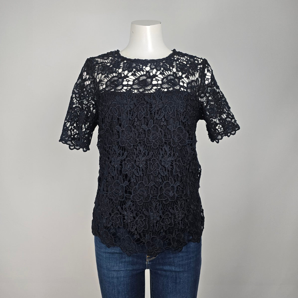 Nanette Lepore Black Lace Top Size M