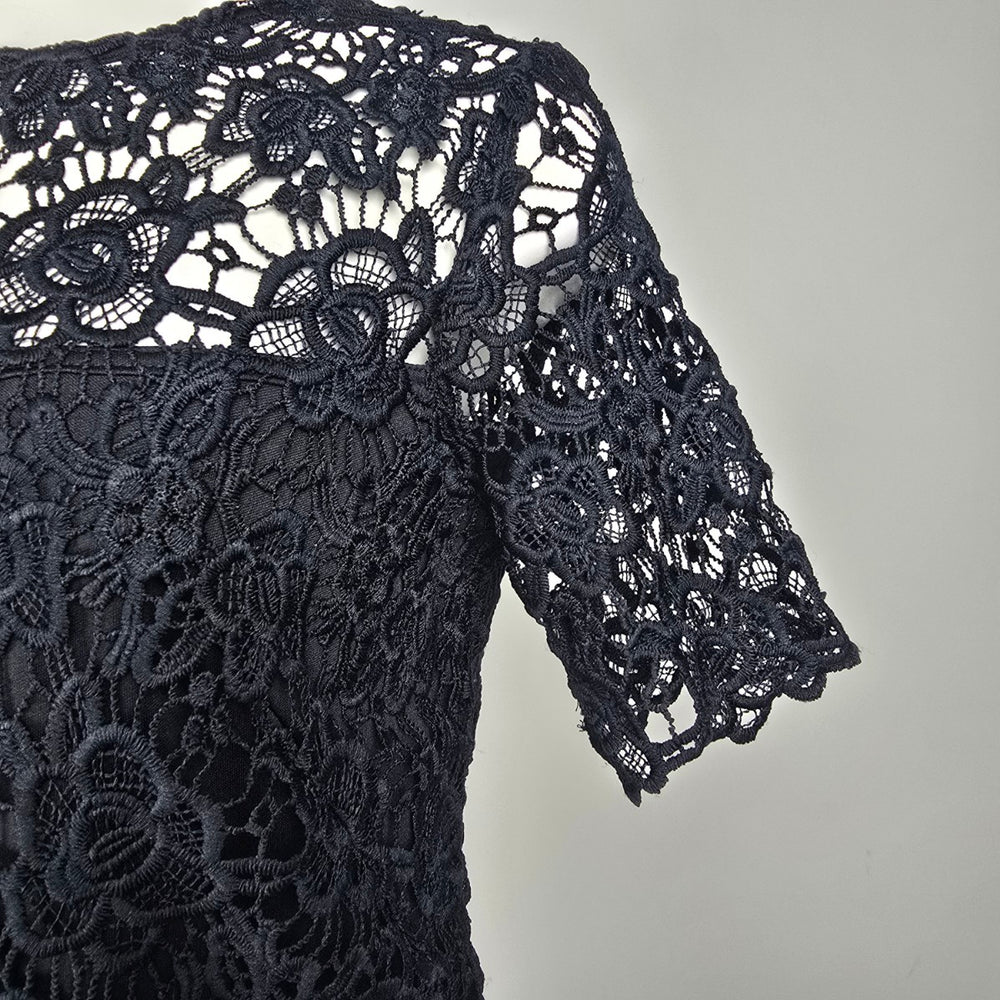Nanette Lepore Black Lace Top Size M