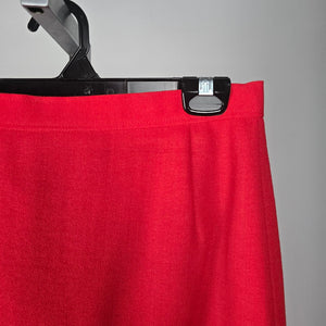 Vintage Jacques Vert Red Wool Skirt Size 12