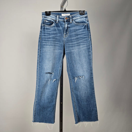 Flying Monkey Mid Rise Straight Leg Distressed Denim Jeans Size 24