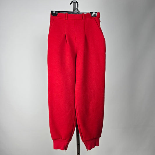 Chloe Red Wool High Rise Jogger Pants Size 4