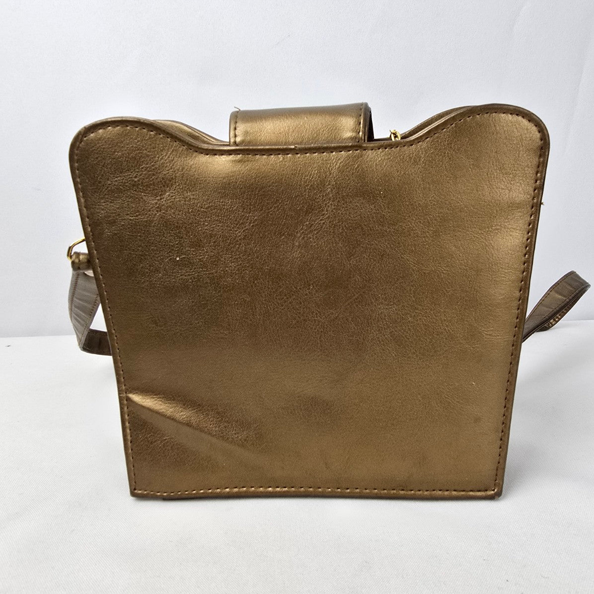 Vintage Brown & Gold Shoulder Purse