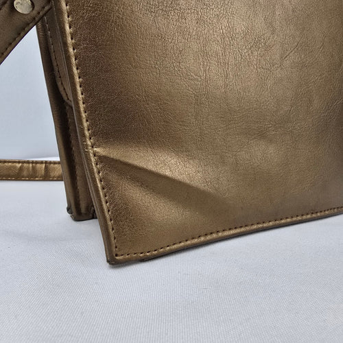Vintage Brown & Gold Shoulder Purse