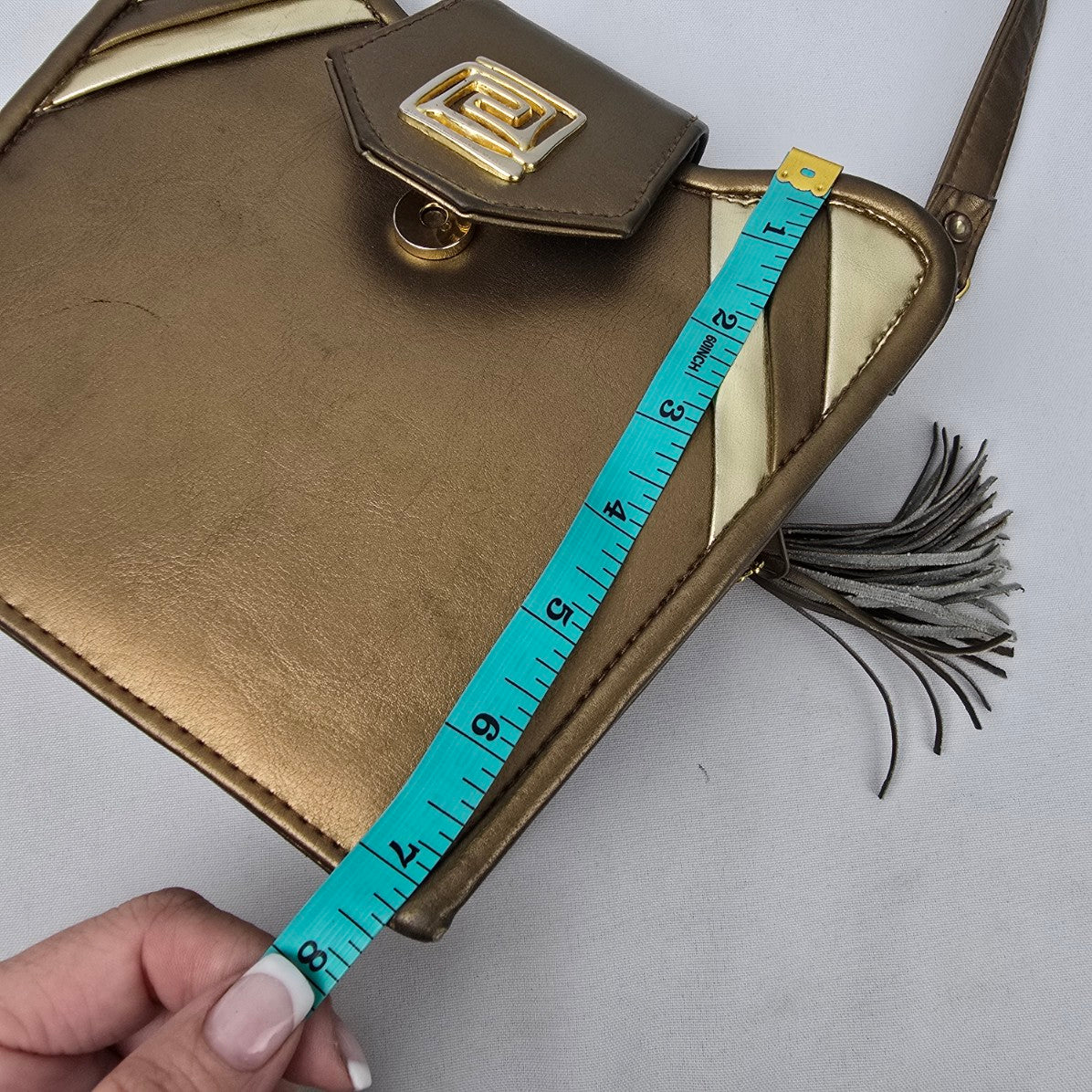 Vintage Brown & Gold Shoulder Purse