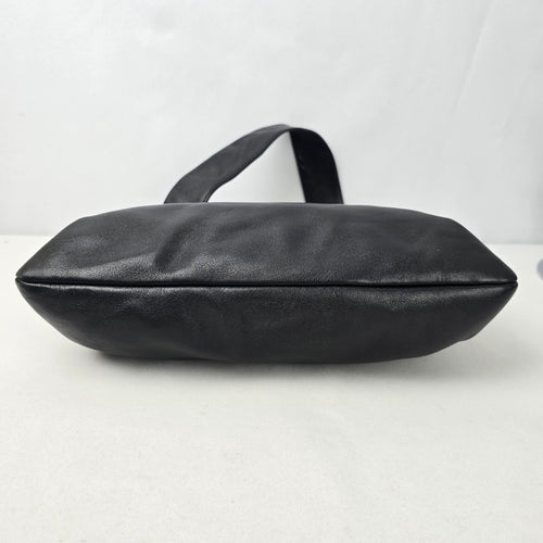Vintage Madell Gold Pfeil Black Leather Top Handle Purse